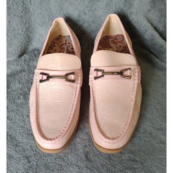 Antonio Cerrelli Elite Shoes Mens 8.5 Pink Embossed Loafers Slip On Dress Peach main image 11